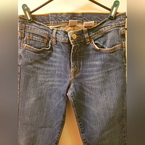 Lucky Brand Dungarees blue jeans medium wash low rise Size 4 hemmed